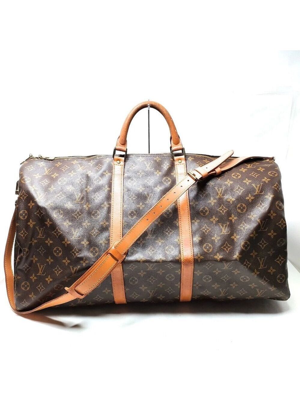 Louis Vuitton LV Boston Bag Keepall Bandouliere 60 Brown Monogram 599-051925